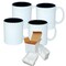 4 PACK 11 oz. Ceramic Mug Two-Tone - Black - Individually Packed in a Protective Gift Box